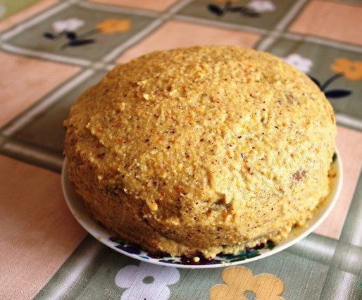 Апельсиновый торт с орехами и бананом (постный).Ингредиенты:Сахар коричневый — 0,5 стаканаМука ... - 6
