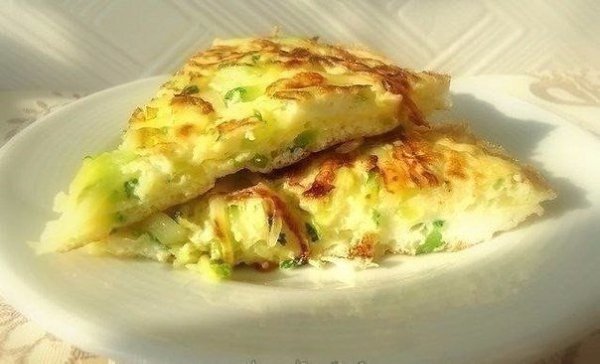 Фитнес-рецепт: омлет с кабачками.Ккал на 100 гр: 139.Ккал на все блюдо: 255БЖУ на 100 гр: 6.75 11.13 ...
