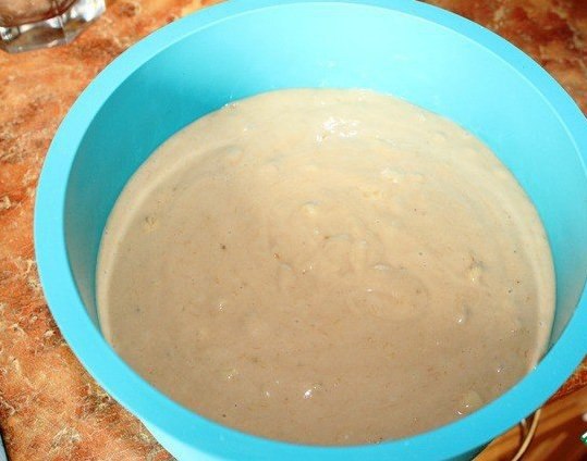 Апельсиновый торт с орехами и бананом (постный).Ингредиенты:Сахар коричневый — 0,5 стаканаМука ... - 4