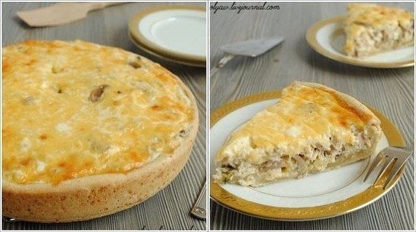 Лоранский пирог с курицей и грибами.Ингредиенты:тесто50г сливочного масла размягченного1 яйцо3 ст.л. ...