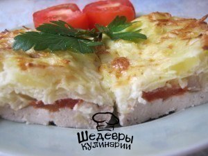 КУРИЦА ЗАПЕЧЁННАЯ ПОД ТЕРТЫМ КАРТОФЕЛЕМ.ИНГРЕДИЕНТЫ: Филе куриное-2 шт Картофель крупный-4 шт Лук ... - 2