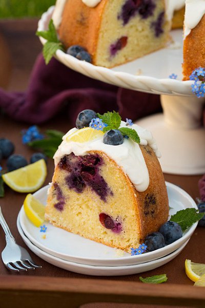 Lemon Blueberry Bundt Cake with Lemon Cream Cheese Icing - 2