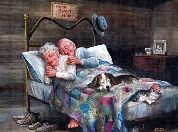 Настоящая любовь - это не любовь Ромео и Джульетты, которые умерли в один день. Это дедушка с ...