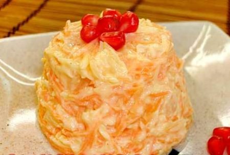 Салат из свежей моркови, сыра и ананасов.Ингредиентыморковь 2 шт.консервированные ананасы 150-200 ... - 5