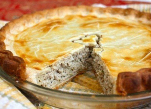 Пирог с мясом. Ингредиенты: Для теста: - 2 яйца - 1/2 ч. л. соли - 1 стакан муки - 1 стакан кефира - ...