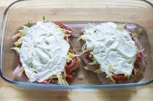 Куриная грудка под шубой.Ингредиенты:Очень вкусно и не особо сложно!Вам потребуется:Грудка куриная 2 ... - 8