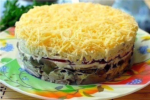 Салат «Тоска».Салат «Тоска». Очень вкусный салат с шампиньонами и курицей, прекрасно дополнит ваше ...