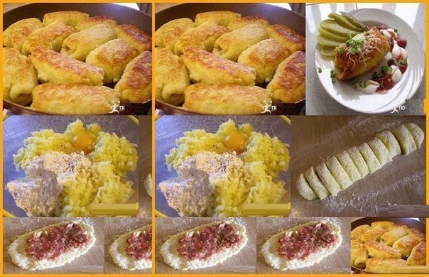 Картофельные рулетики.Ингредиенты:-Картофель – 500-600г-Яйцо сырое – 1шт-Мука пшеничная – ...