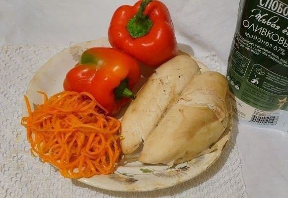 Салат с курицей и морковью по-корейски.Представленный салат готовится очень быстро, при этом, ... - 4