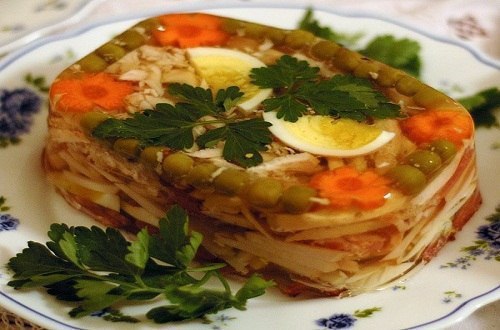 Заливное. Ингредиенты для рецепта Заливное: куриное мясо - 500 грамм вода - 200 миллилитров желатин ...