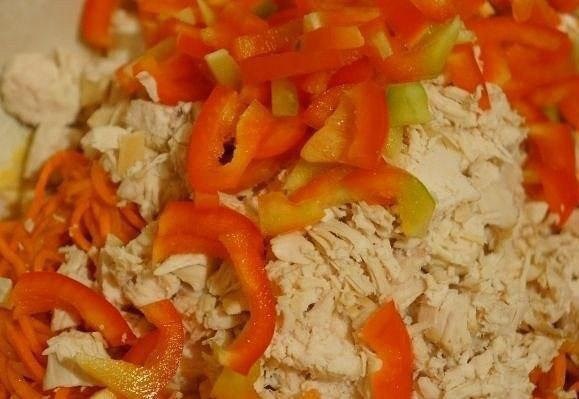 Салат с курицей и морковью по-корейски.Представленный салат готовится очень быстро, при этом, ... - 6