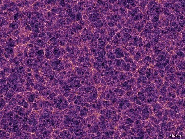 Каждая желтая точка - это своя система. Фиолетовое - темная материя. И вы говорите что мы одни во ...
