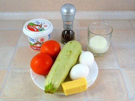 Запеченные кабачки и помидоры с сыром. Сочные кабачки, мягкие помидоры, нежный омлет в нижнем слое, ... - 2