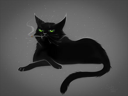 ))).Кот взял сигарету и с наслаждением затянулся.– Глядючи на тебя, вспоминается цитата из ...