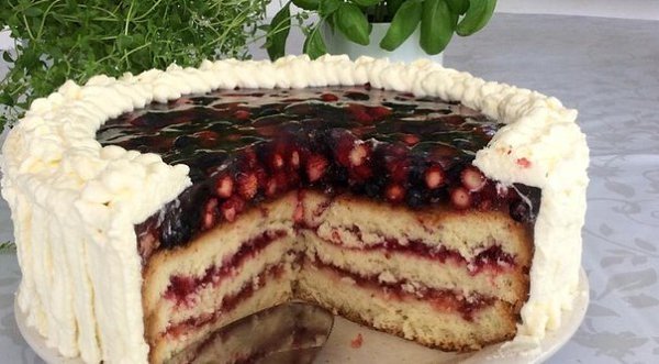 Торт Лесные ягоды.ИНГРЕДИЕНТЫмука - 200 г крупчатки или 120 г обычной муки + 60 г картофельного ...