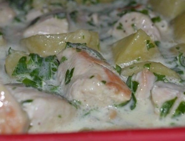 Картофельная запеканка с курицей.Ингредиенты:Картофель — 8–10 шт. среднего размераКуриное филе — 0,5 ... - 4