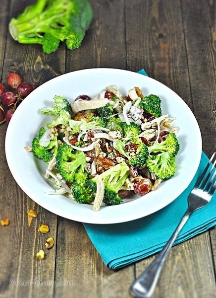 Очень вкусный салат с брокколи и курицей. .Хочу поделиться с вами рецептом очень вкусного салата с ...