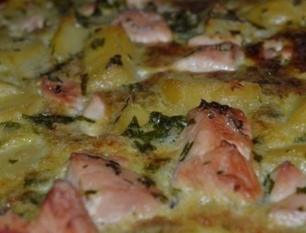 Картофельная запеканка с курицей.Ингредиенты:Картофель — 8–10 шт. среднего размераКуриное филе — 0,5 ...