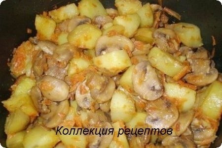 #ужин.-Картофель 5-7 шт. -Грибы — 300 гр. -Лук — 1-2 шт. -Морковь — 1 шт. -Соль -Перец -Специи ... - 5