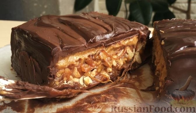 Про вкусняшки.Настоящее наслаждение для сладкоежек! Любителям шоколадки Сникерс – этот торт должен ...