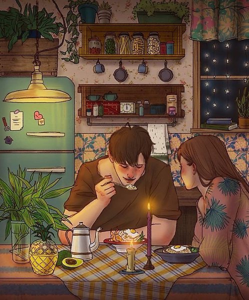 Уют и романтика в работах художника Hyocheon Jeong - 3