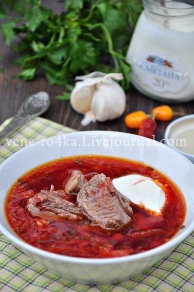 Борщ. Просто борщ. Ингрдеиенты: Грудинка говяжья - 1 кг., Капуста - 750-800 гр, Лук репчатый - 3 ... - 5