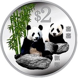 Панды.Страна: СингапурНоминал: 2 $Материал: Медно - никелевый сплавВес (грамм): 20Диаметр (мм.): ...