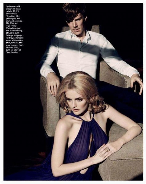 Бeнeдикт Kaмбepбэтч и Лидия Хёpст в жуpнaлe Marie Claire UK, 2010. Фoтo: Джoнти Дэвис - 4