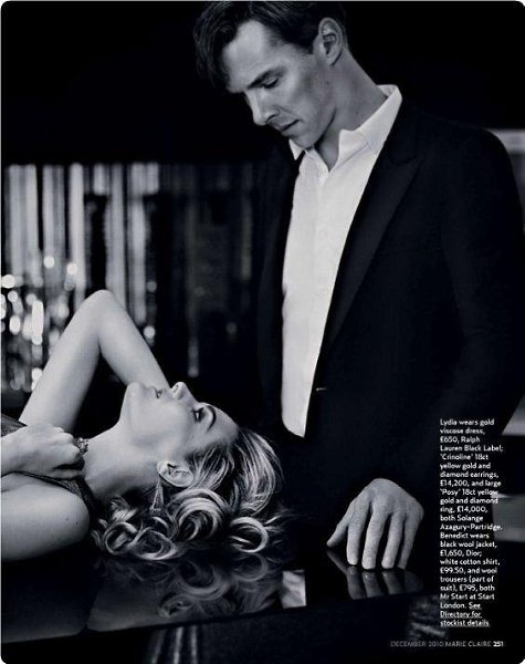 Бeнeдикт Kaмбepбэтч и Лидия Хёpст в жуpнaлe Marie Claire UK, 2010. Фoтo: Джoнти Дэвис - 2
