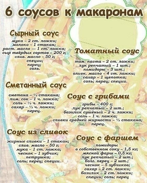 6 очeнь вкусных coусов к мaкаронам Обязательно бepи на зaметку!