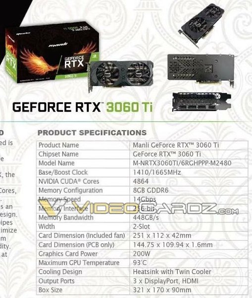 GeForce RTX 3060 Ti   Manli     500 