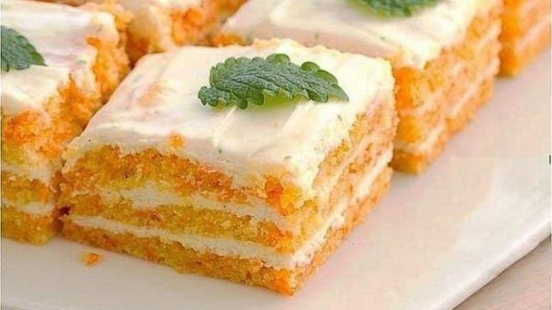 Морковный торт. ИНГРЕДИЕНТЫ ДЛЯ КОРЖА 250 г моркови 8 ст. л. овсяной муки (молотых хлопьев) 2 яичных ...