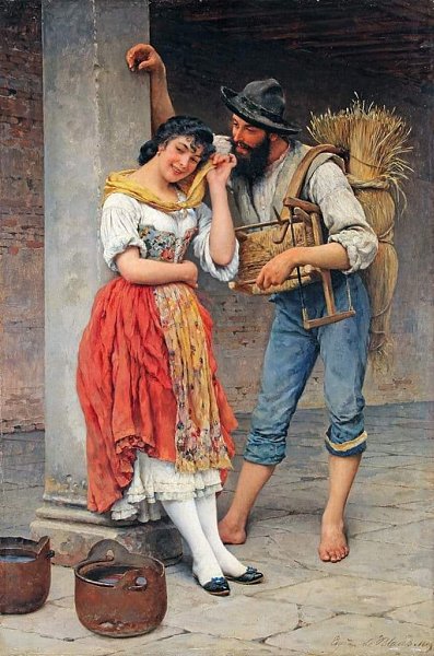 Эжен де Блаас.«Паук и муха». 1889 г.Холст, масло. 81х54,3 см.Тихий тёплый вечер южного городка. ...