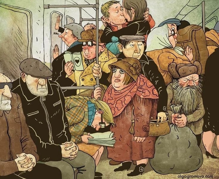 Метро — ад интроверта, рассадник человеческих взглядов. Вот едешь ты в вагоне и чувствуешь: ...