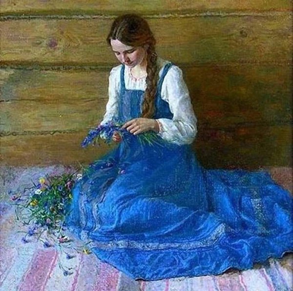 Сергей Есенин.Тебе одной плету венок,Цветами сыплю стежку серую.О Русь, покойный уголок,Тебя люблю, ...