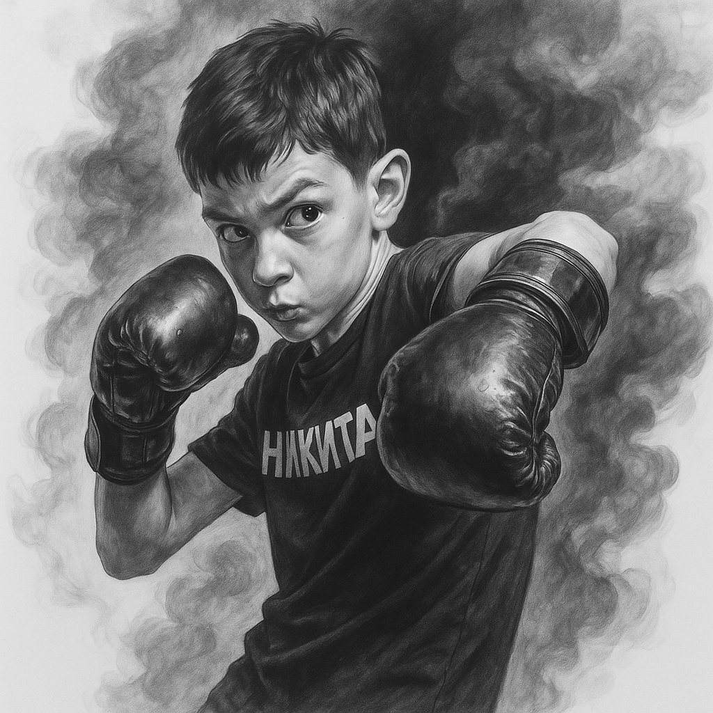 Портрет твоего сына в образе настоящего боксера, а не малыша. С тебя его фото, художники рисуют ... - 2