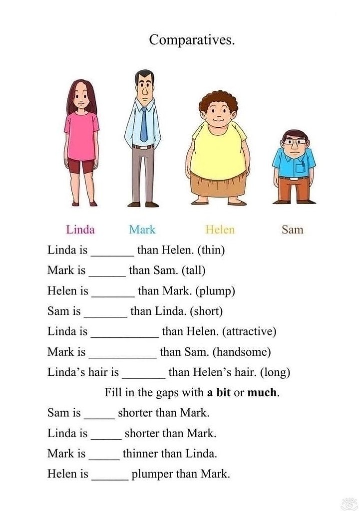 Comparative and superlative adjectives worksheets - 4