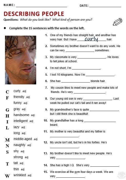 Vocabulary worksheets - 9