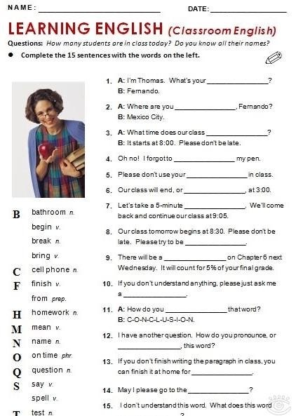 Vocabulary worksheets - 8