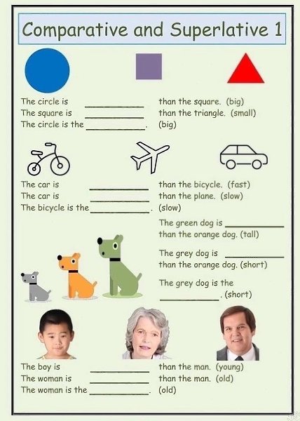 Comparative and superlative adjectives worksheets - 3