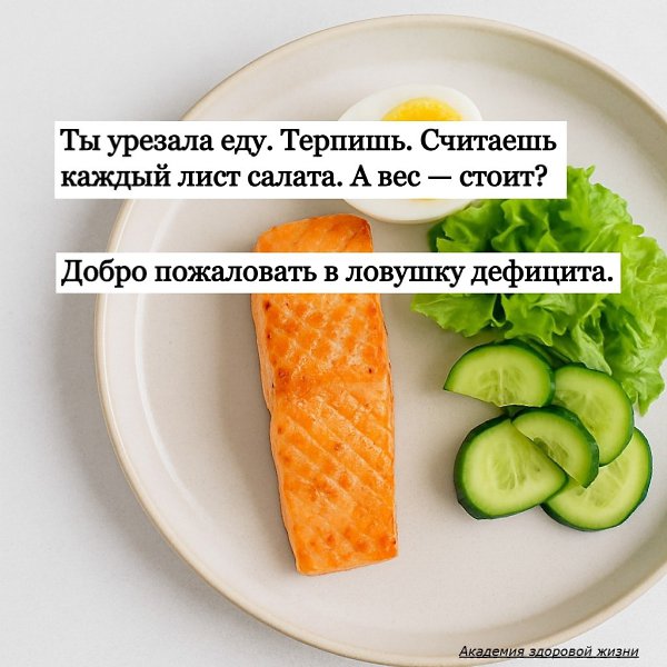 Ты урезала еду. Терпишь. Считаешь каждый лист салата. А вес — стоит? Добро пожаловать в ловушку ...