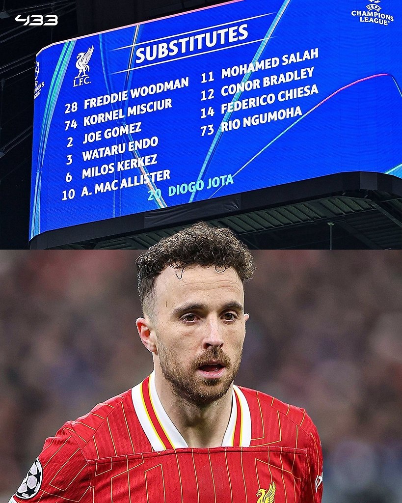 «Айнтрахт» добавил Жоту в список запасных «Ливерпуля». Красивый символический жест.