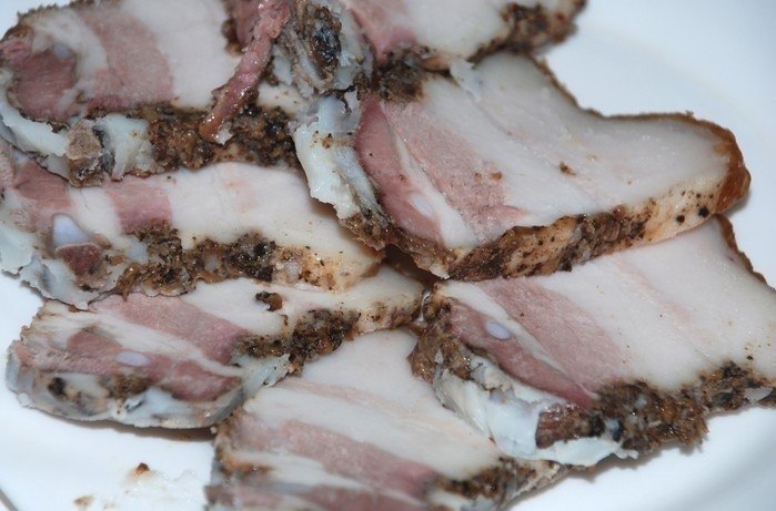 САЛО в пакетах - Ну, Очееееень ВКУСНО. Ингредиенты свиная грудинка-1.5кг. чеснок-1-2головки. чёрный ...