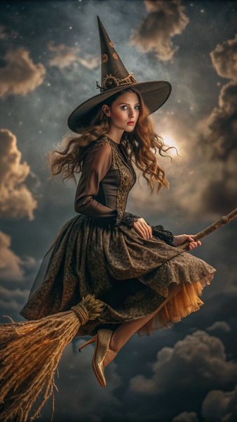 Сказка на ночь.... Она была ведьмой. Ангельский взгляд, серебряные кольца на тонких пальцах, полёты ...