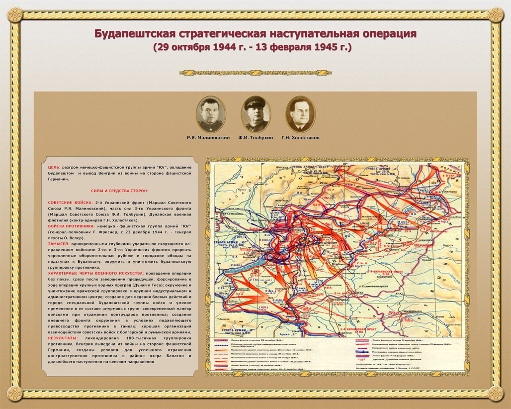 29 октября 1944 г. началась Будапештская наступательная ... | Назад в ...