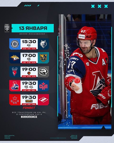 Расписание игрового дня КХЛ.Сибирь попробует одержать десятуюподряд победу над Нефтехимиком. 1200-й ...