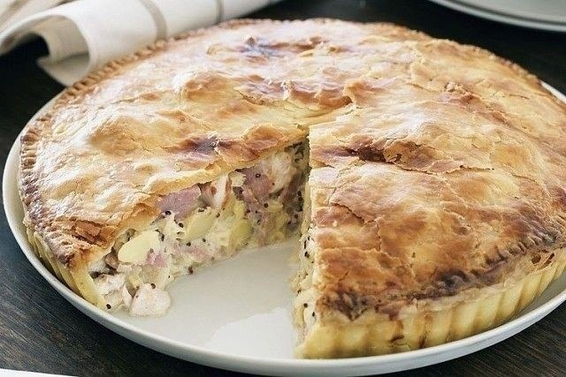 Курник.Тесто:2 яйца;250 мл кефир1 чайная ложка соли;0,5 сода3,5 стакана муки;250 гр маргаринДля ...