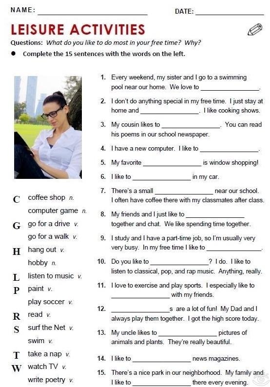 Vocabulary worksheets - 7